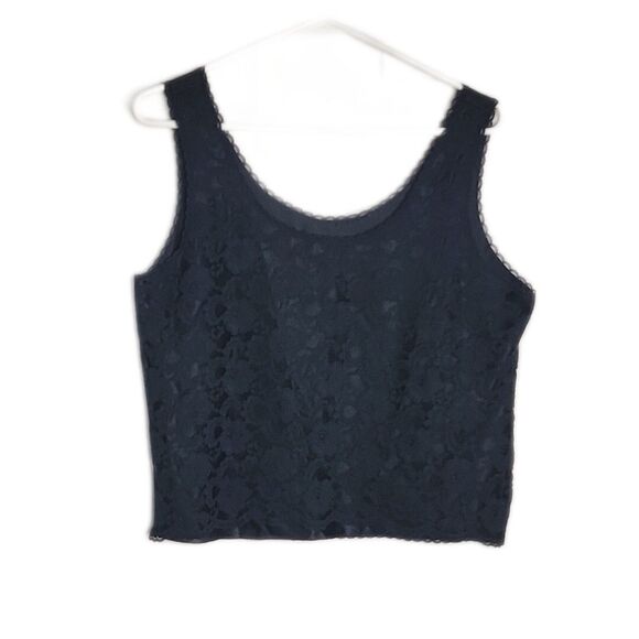Chic Slip Under Shirt Top ~ Sz L ~ Black ~ Sleeveless - Picture 1 of 5